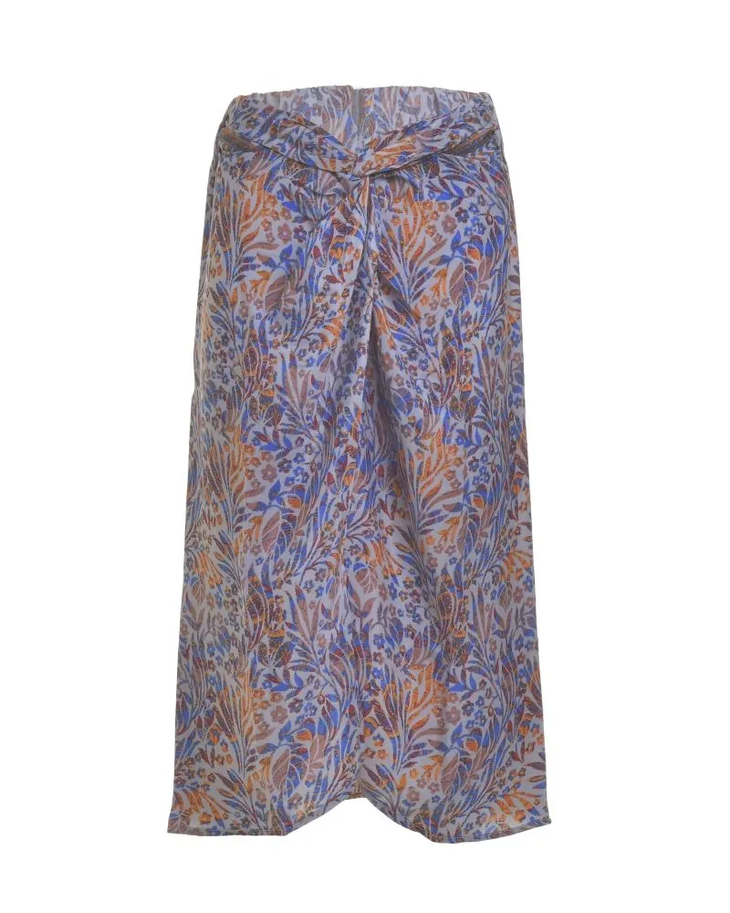 ΦΟΥΣΤΑ ΚΟΝΤΗ ΜΕ ΣΟΥΡΑ ΕΜΠΡΙΜΕ ΣΕ ΜΠΛΕ/ΠΟΡΤΟΚΑΛΙ ΧΡΩΜΑ ΜΕ ΣΧΕΔΙΑ S/M (28%SILK /72% CREPE)