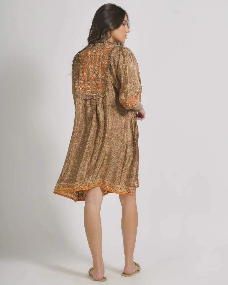 ΦΟΡΕΜΑ ΣΕ ΠΟΡΤΟΚΑΛΙ ΧΡΩΜΑ ΜΕ ΣΧΕΔΙΑ ΜΑΚΡΥ ΜΑΝΙΚΙ ONE SIZE (28%SILK / 72%CREPE) ΦΟΡΕΜΑ ΣΕ ΠΟΡΤΟΚΑΛΙ ΧΡΩΜΑ ΜΕ ΣΧΕΔΙΑ ΜΑΚΡΥ ΜΑΝΙΚΙ ONE SIZE (28%SILK / 72%CREPE)