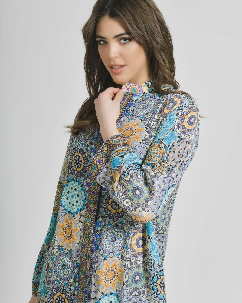 ΠΟΥΚΑΜΙΣΑ ΜΑΚΡΙΑ ΕΜΠΡΙΜΕ ΣΕ ΜΠΛΕ ΧΡΩΜΑ S/M (28%SILK / 72%CREPE)