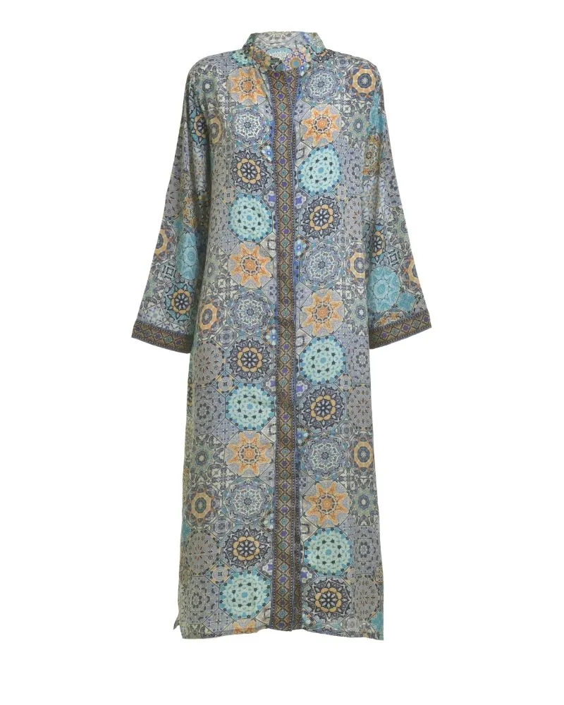 ΠΟΥΚΑΜΙΣΑ ΜΑΚΡΙΑ ΕΜΠΡΙΜΕ ΣΕ ΜΠΛΕ ΧΡΩΜΑ M/L (28%SILK / 72%CREPE)