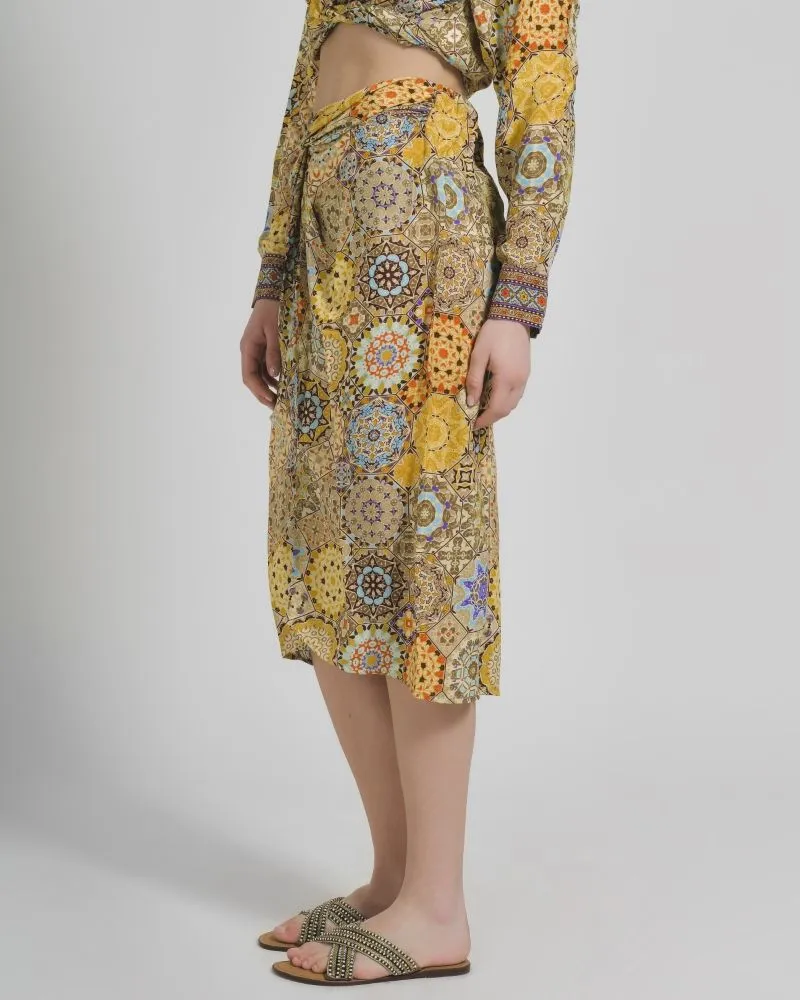 ΦΟΥΣΤΑ ΚΟΝΤΗ ΜΕ ΣΟΥΡΑ ΕΜΠΡΙΜΕ ΣΕ ΚΙΤΡΙΝΟ ΧΡΩΜΑ S/M (28%SILK / 72%CREPE)