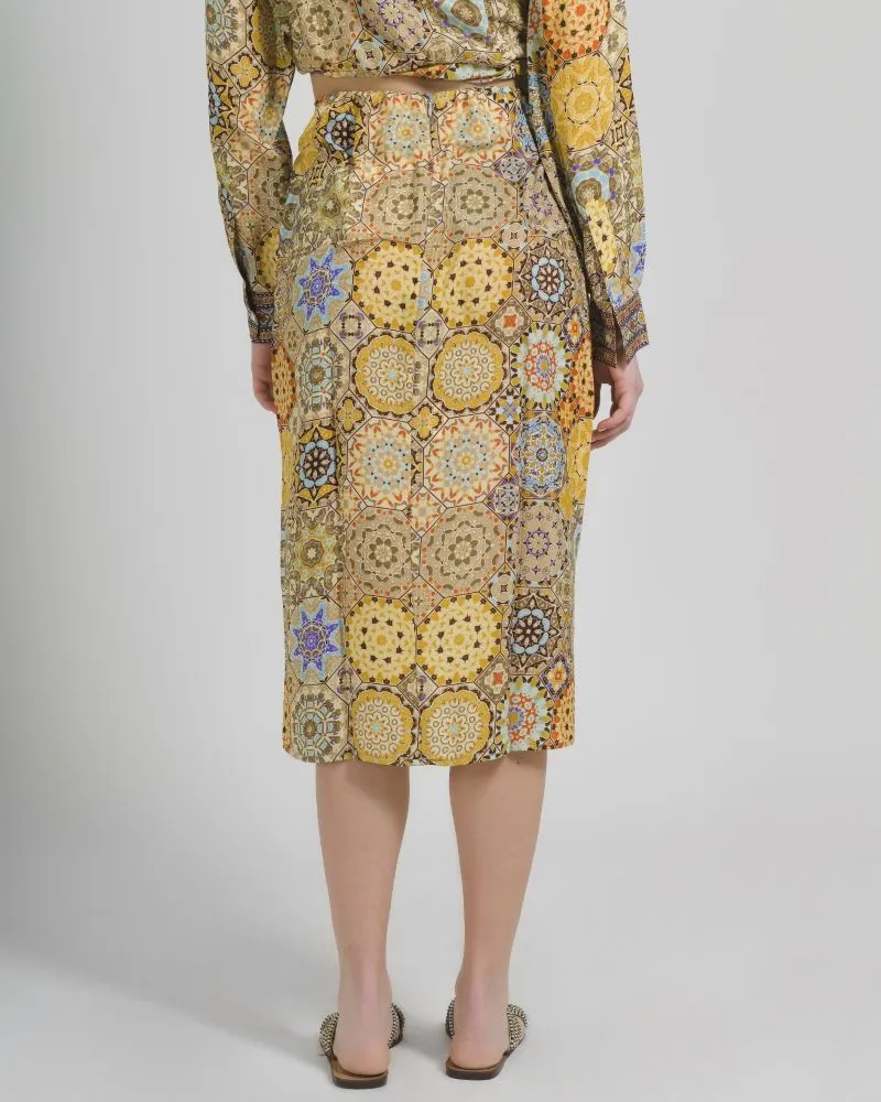 ΦΟΥΣΤΑ ΚΟΝΤΗ ΜΕ ΣΟΥΡΑ ΕΜΠΡΙΜΕ ΣΕ ΚΙΤΡΙΝΟ ΧΡΩΜΑ M/L (28%SILK / 72%CREPE)