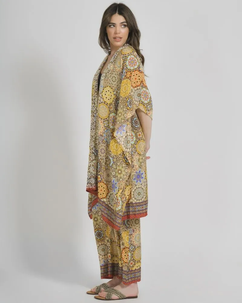 ΚΙΜΟΝΟ ΕΜΠΡΙΜΕ ΣΕ ΚΙΤΡΙΝΟ ΧΡΩΜΑ ONE SIZE (28%SILK / 72%CREPE)