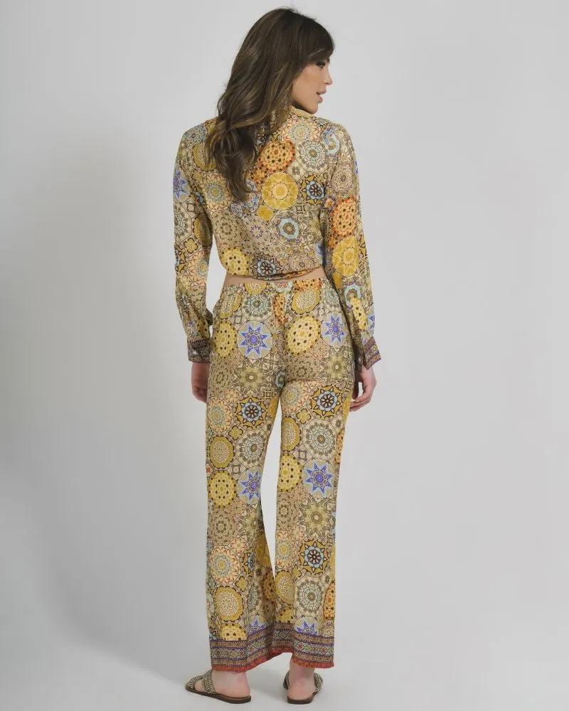 ΠΑΝΤΕΛΟΝΑ ΕΜΠΡΙΜΕ ΣΕ ΚΙΤΡΙΝΟ ΧΡΩΜΑ ONE SIZE (28%SILK / 72%CREPE)