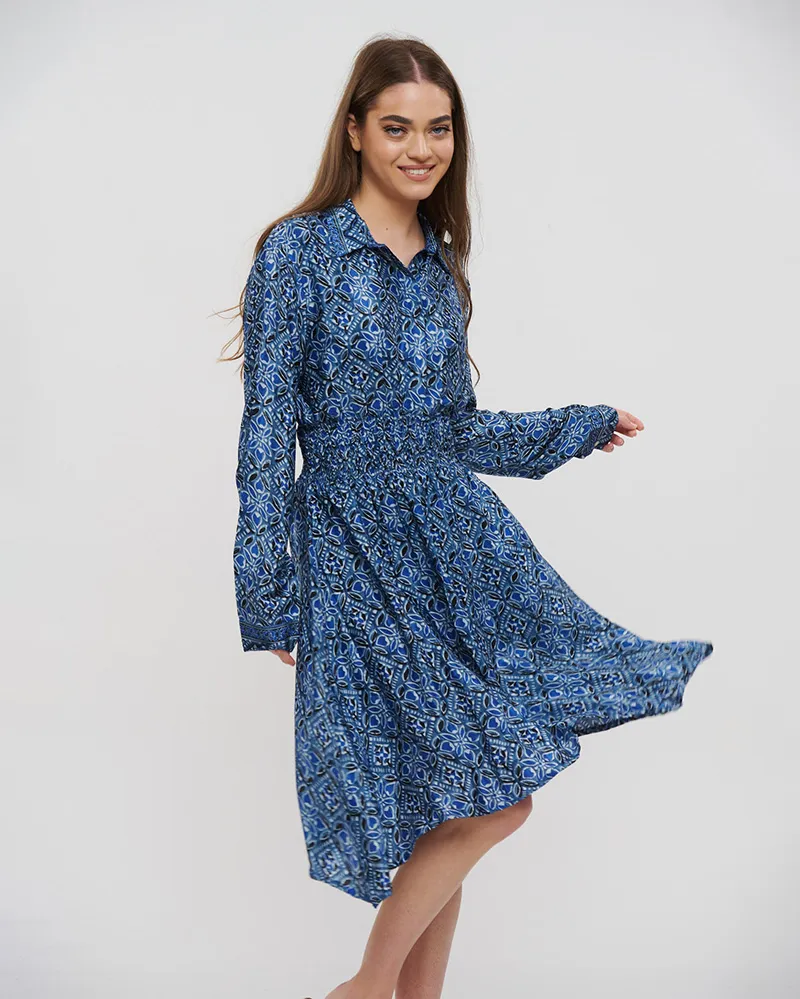 ΦΟΡΕΜΑ ΜΠΛΕ S/M (28%SILK / 72%CREPE)