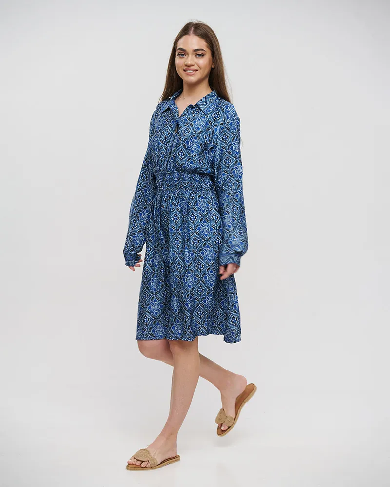 ΦΟΡΕΜΑ ΜΠΛΕ M/L (28%SILK / 72%CREPE)