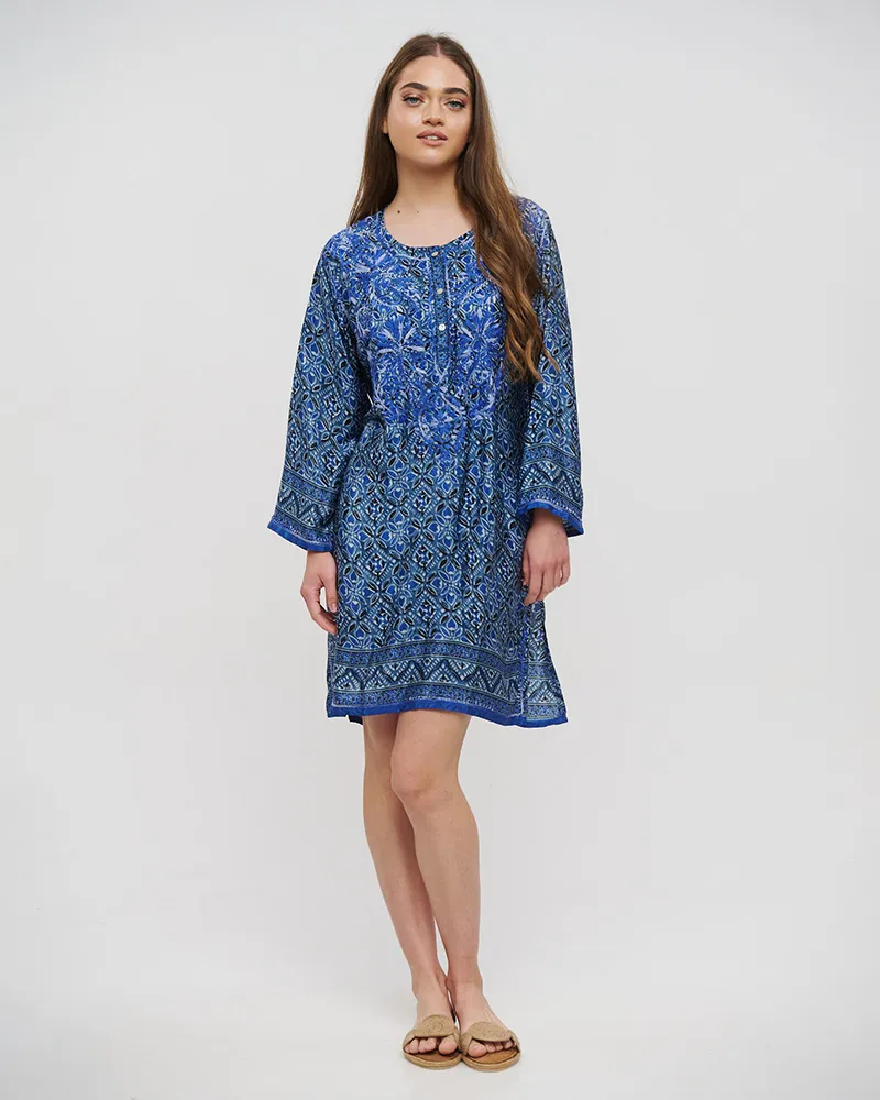 TUNIC ΜΠΛΕ S/M (28%SILK / 72%CREPE) TUNIC ΜΠΛΕ S/M (28%SILK / 72%CREPE)