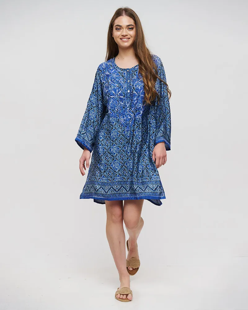 TUNIC ΜΠΛΕ M/L (28%SILK / 72%CREPE) TUNIC ΜΠΛΕ M/L (28%SILK / 72%CREPE)