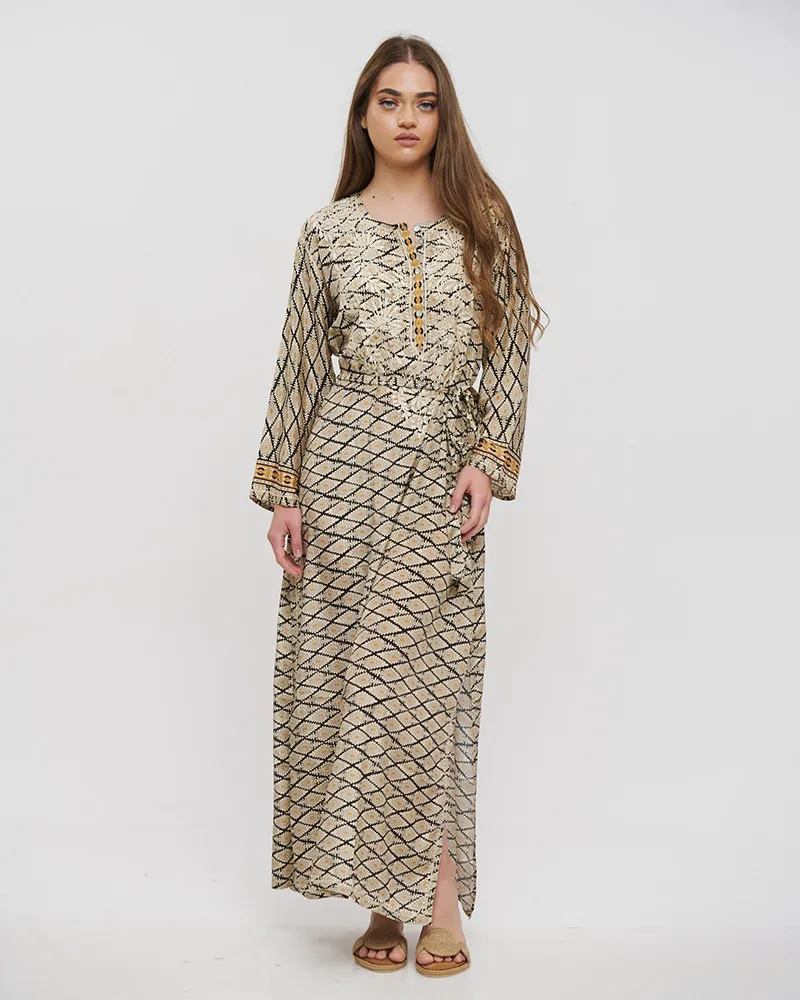 ΦΟΡΕΜΑ ΜΑΚΡΥ ΡΟΜΒΟΙ S/M (28%SILK / 72%CREPE)