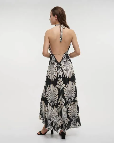 ΦΟΡΕΜΑ ΑΜΑΝΙΚΟ ΜΑΥΡΟ/ΕΚΡΟΥ ONE SIZE (28%SILK / 72% POLYESTER)