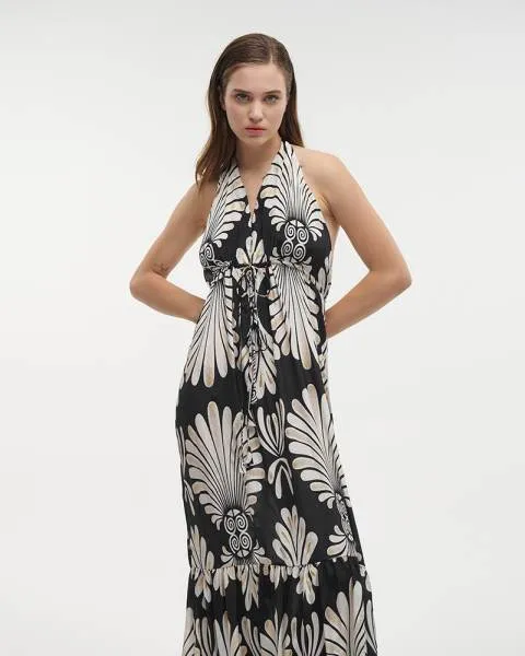 ΦΟΡΕΜΑ ΑΜΑΝΙΚΟ ΜΑΥΡΟ/ΕΚΡΟΥ ONE SIZE (28%SILK / 72% POLYESTER)