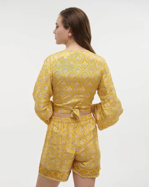 ΤΟΠ ΚΟΝΤΟ ΜΕ ΔΕΣΙΜΟ ΕΜΠΡΙΜΕ ΣΕ ΚΙΤΡΙΝΟ ΧΡΩΜΑ ONE SIZE (28%SILK / 72% POLYESTER) ΤΟΠ ΚΟΝΤΟ ΜΕ ΔΕΣΙΜΟ ΕΜΠΡΙΜΕ ΣΕ ΚΙΤΡΙΝΟ ΧΡΩΜΑ ONE SIZE (28%SILK / 72% POLYESTER)