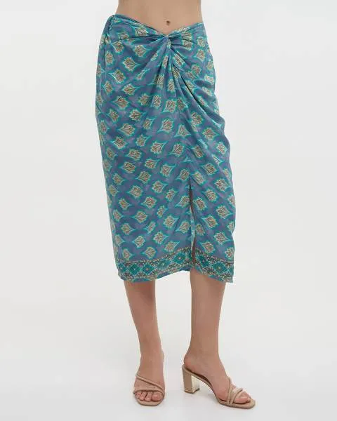 ΦΟΥΣΤΑ ΚΟΝΤΗ ΜΕ ΣΟΥΡΑ ΕΜΠΡΙΜΕ ΣΕ ΜΠΛΕ S/M (28%SILK / 72% POLYESTER)