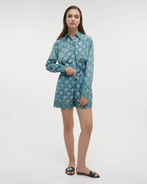 ΣΟΡΤΣΑΚΙ ΕΜΠΡΙΜΕ ΣΕ ΜΠΛΕ S/M (28%SILK / 72% POLYESTER)