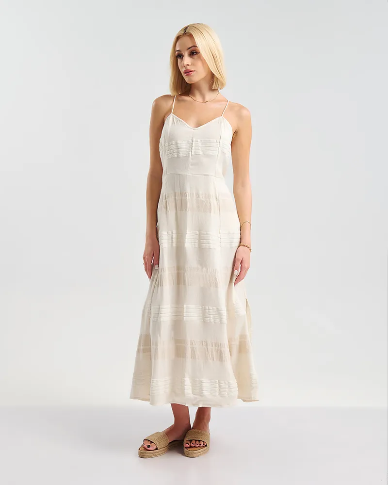 ΦΟΡΕΜΑ ΜΑΚΡΥ ΣΕ ΜΠΕΖ ΧΡΩΜΑ ΜΕ ΔΕΣΙΜΟ ΣΤΗΝ ΠΛΑΤΗ ONE SIZE (100% COTTON)