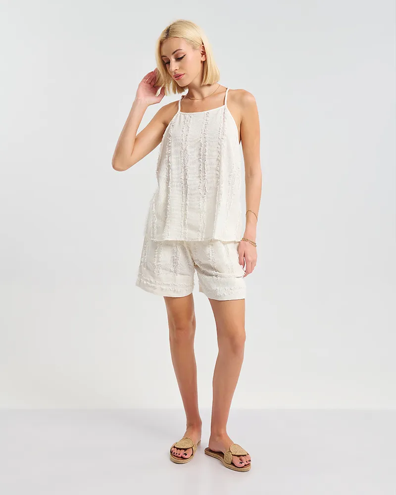 ΤΟΠ ΜΕ ΤΙΡΑΝΤΕΣ ΛΕΥΚΌ ONE SIZE ( 100% COTTON ) ΤΟΠ ΜΕ ΤΙΡΑΝΤΕΣ ΛΕΥΚΌ ONE SIZE ( 100% COTTON )