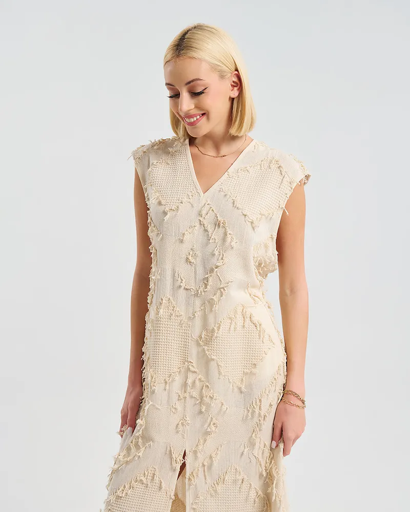 ΑΜΑΝΙΚΟ ΦΟΡΕΜΑ ΣΕ ΕΚΡΟΎ ΜΕ ΣΧΕΔΙΑ ONE SIZE ( 100% COTTON)