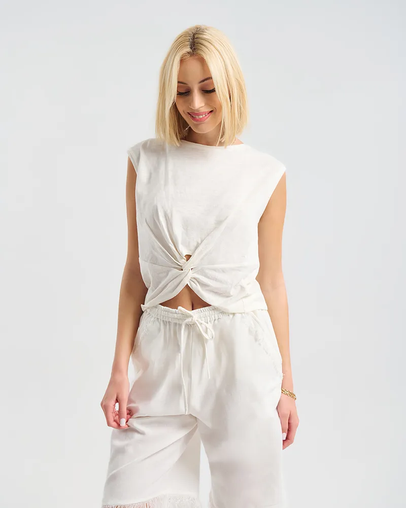 ΑΜΑΝΙΚΟ ΤΟΠ ΣΕ ΛΕΥΚΟ ΧΡΩΜΑ ΜΕ ΔΕΣΙΜΟ ΜΠΡΟΣΤΑ ONE SIZE (100% COTTON) ΑΜΑΝΙΚΟ ΤΟΠ ΣΕ ΛΕΥΚΟ ΧΡΩΜΑ ΜΕ ΔΕΣΙΜΟ ΜΠΡΟΣΤΑ ONE SIZE (100% COTTON)