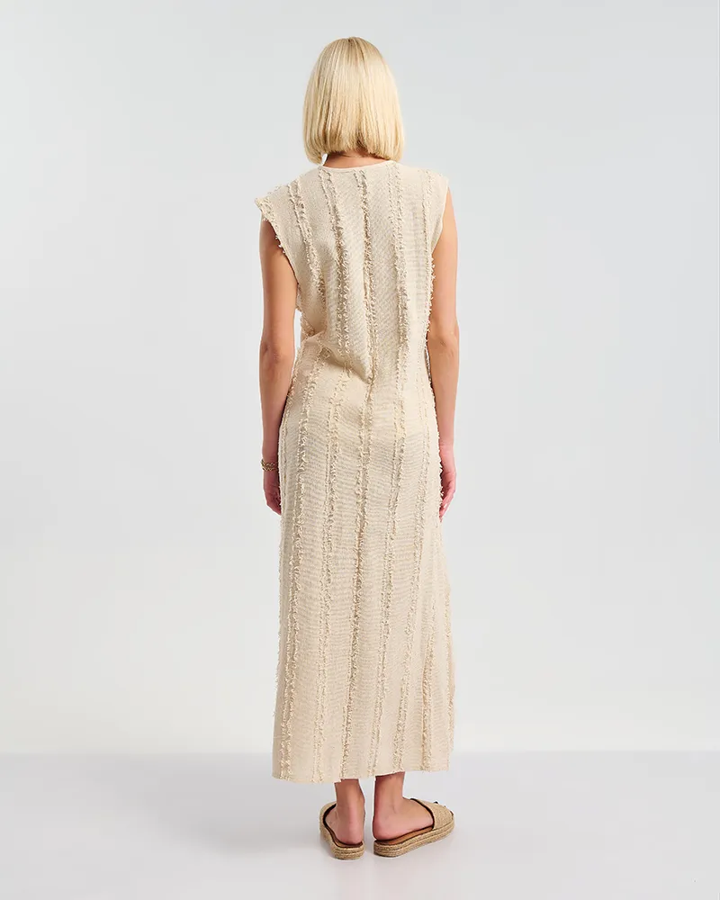 ΜΑΚΡΥ ΜΠΕΖ ΦΟΡΕΜΑ ΜΕ ΔΙΑΚΡΙΤΙΚΑ ΦΟΥΝΤΑΚΙΑ ONE SIZE ( 100% COTTON)