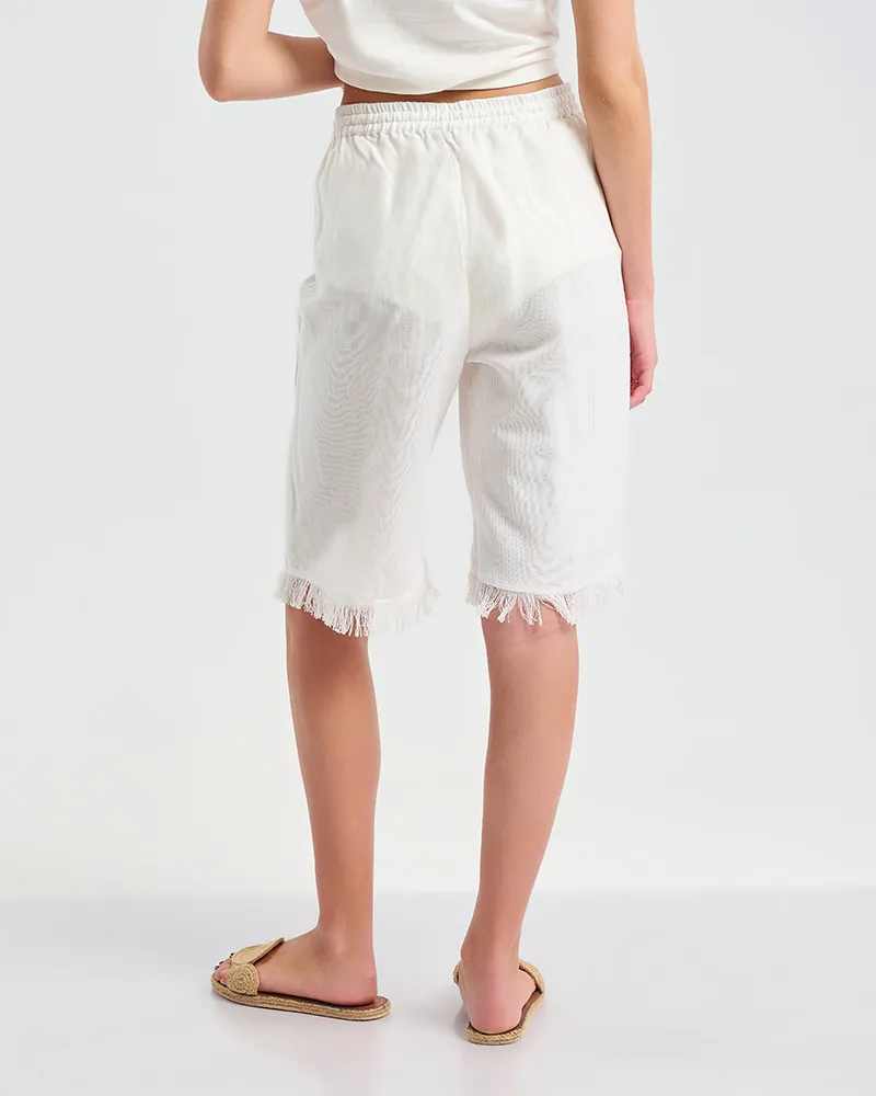 ΒΕΡΜΟΥΔΑ ΣΕ ΛΕΥΚΟ ΧΡΩΜΑ ΜΕ ΚΡΟΣΣΙΑ ONE SIZE ( 100% COTTON) ΒΕΡΜΟΥΔΑ ΣΕ ΛΕΥΚΟ ΧΡΩΜΑ ΜΕ ΚΡΟΣΣΙΑ ONE SIZE ( 100% COTTON)