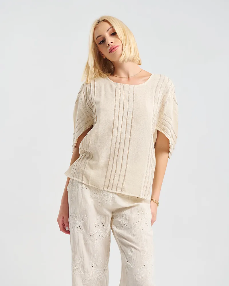 ΜΠΛΟΥΖΑΚΙ ΜΕ 3/4 ΜΑΝΙΚΙ ΕΚΡΟΎ ΜΕ ΣΧΕΔΙΑ ONE SIZE ( 100% COTTON)