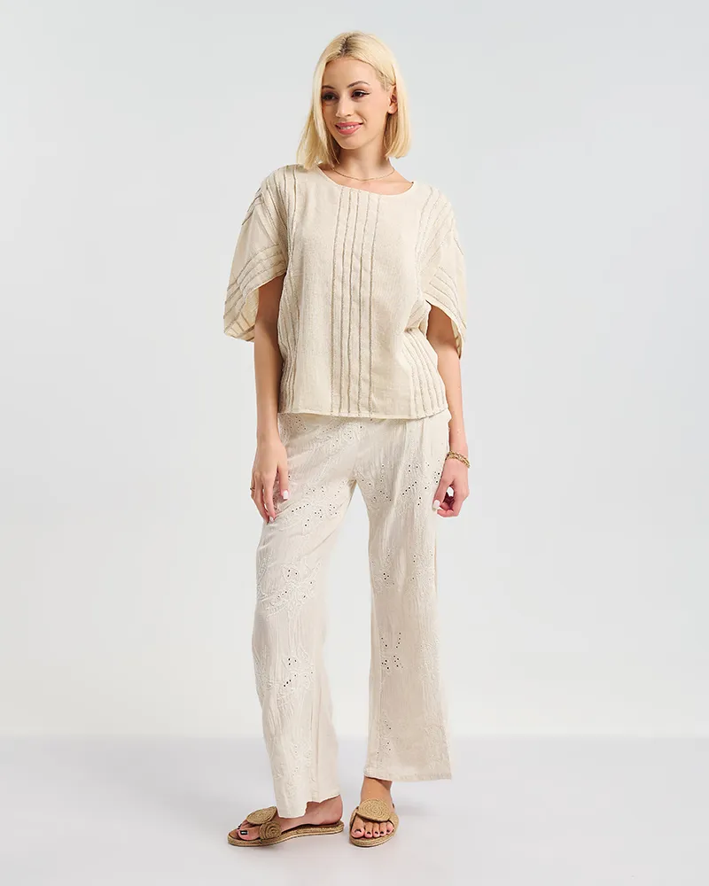 ΜΠΛΟΥΖΑΚΙ ΜΕ 3/4 ΜΑΝΙΚΙ ΕΚΡΟΎ ΜΕ ΣΧΕΔΙΑ ONE SIZE ( 100% COTTON)