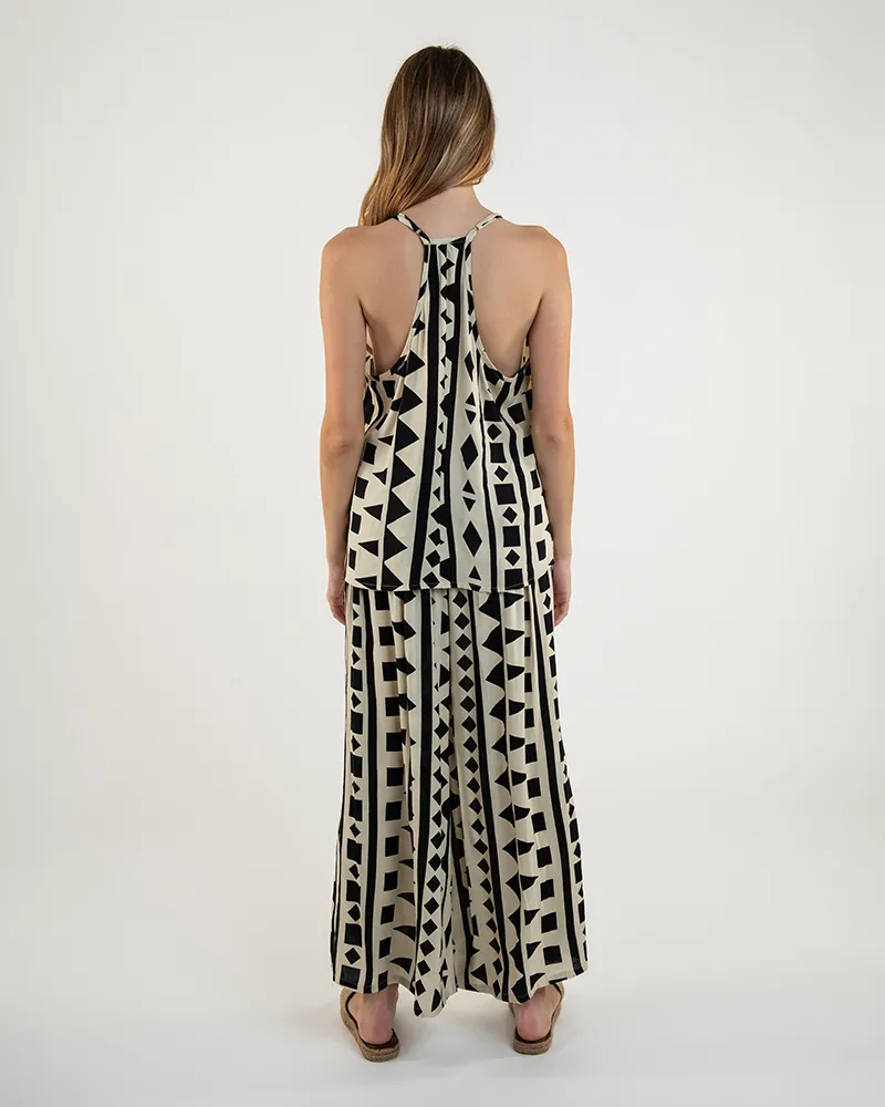 S/2 ΤΟΠ ΚΑΙ ΠΑΝΤΕΛΟΝΑ ΣΕ ΜΑΥΡΟ/ΛΕΥΚΟ ONE SIZE (100% RAYON)