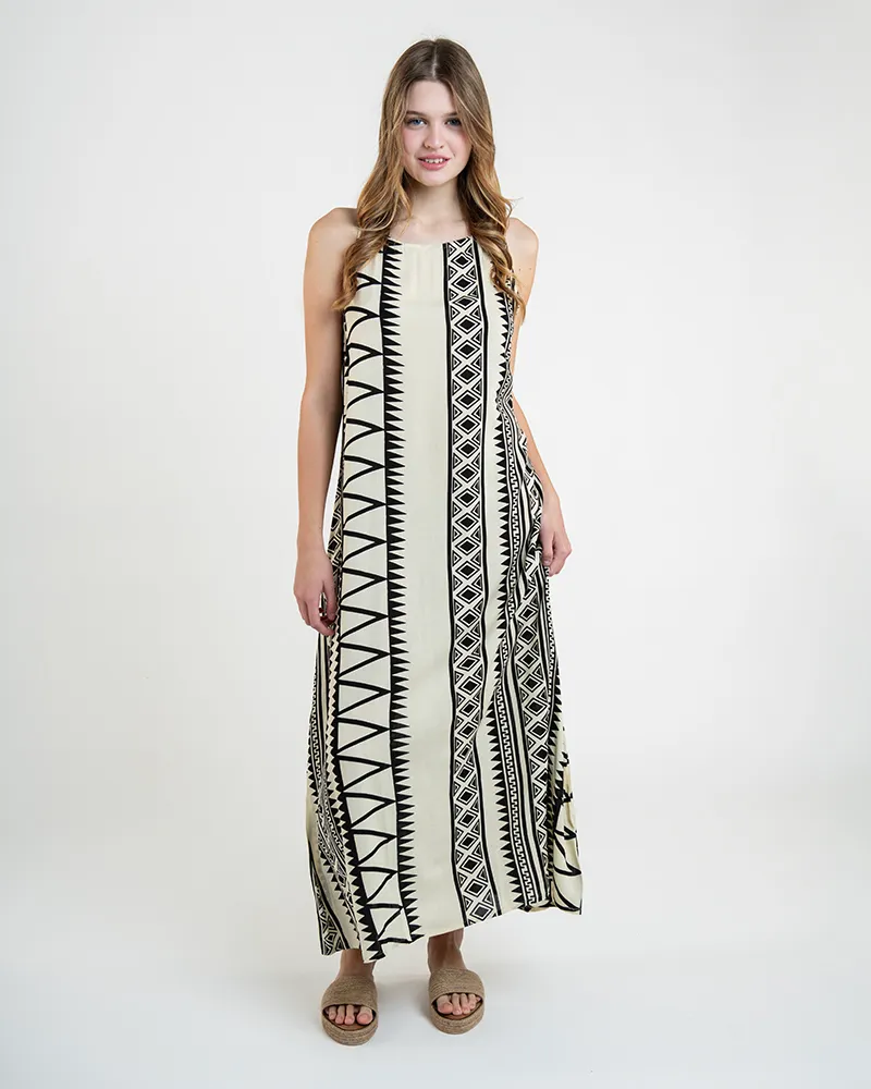 ΦΟΡΕΜΑ ΜΑΚΡΥ ΣΕ ΕΚΡΟΥ ΧΡΩΜΑ ΜΕ ΣΧΕΔΙΑ ONE SIZE  (100% RAYON)