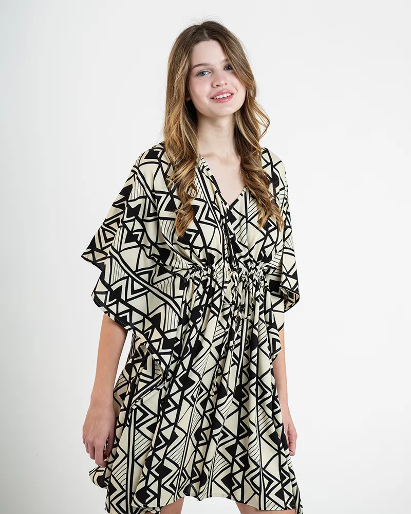 ΚΑΦΤΑΝΙ ΚΟΝΤΟ ΜΕ 3/4 ΜΑΝΙΚΙ ΣΕ ΛΕΥΚΟ ΜΕ ΜΑΥΡΑ ΣΧΕΔΙΑ ONE SIZE (100% RAYON) ΚΑΦΤΑΝΙ ΚΟΝΤΟ ΜΕ 3/4 ΜΑΝΙΚΙ ΣΕ ΛΕΥΚΟ ΜΕ ΜΑΥΡΑ ΣΧΕΔΙΑ ONE SIZE (100% RAYON)