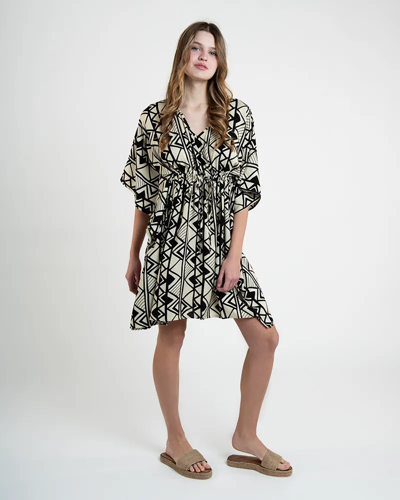 ΚΑΦΤΑΝΙ ΚΟΝΤΟ ΜΕ 3/4 ΜΑΝΙΚΙ ΣΕ ΛΕΥΚΟ ΜΕ ΜΑΥΡΑ ΣΧΕΔΙΑ ONE SIZE (100% RAYON) ΚΑΦΤΑΝΙ ΚΟΝΤΟ ΜΕ 3/4 ΜΑΝΙΚΙ ΣΕ ΛΕΥΚΟ ΜΕ ΜΑΥΡΑ ΣΧΕΔΙΑ ONE SIZE (100% RAYON)