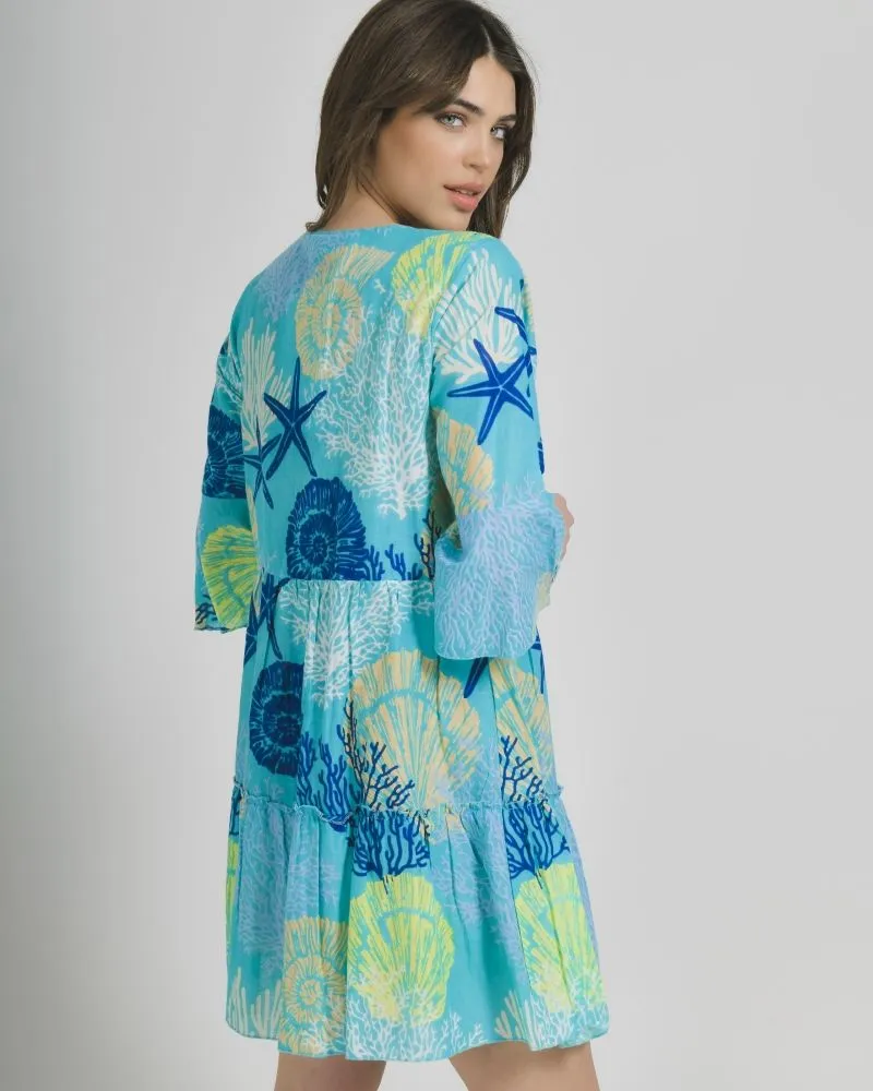 ΦΟΡΕΜΑ/ΚΑΦΤΑΝΙ ΤΥΡΚΟΥΑΖ ΜΕ ΚΟΡΑΛΙΑ ΚΑΙ ΧΑΝΤΡΕΣ M/L ( 100% COTTON)