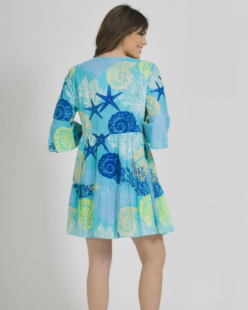 ΦΟΡΕΜΑ/ΚΑΦΤΑΝΙ ΤΥΡΚΟΥΑΖ ΜΕ ΚΟΡΑΛΙΑ ΚΑΙ ΧΑΝΤΡΕΣ M/L ( 100% COTTON)