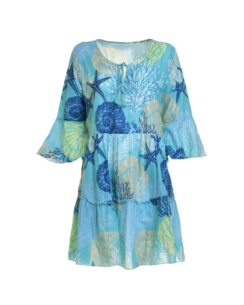 ΦΟΡΕΜΑ/ΚΑΦΤΑΝΙ ΤΥΡΚΟΥΑΖ ΜΕ ΚΟΡΑΛΙΑ ΚΑΙ ΧΑΝΤΡΕΣ M/L ( 100% COTTON)