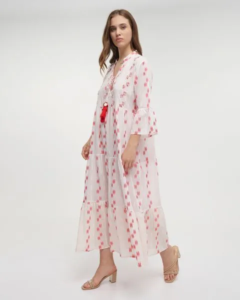 ΦΟΡΕΜΑ/ΚΑΦΤΑΝΙ ΜΑΚΡΥ ΛΕΥΚΟ/ΚΟΚΚΙΝΟ ONE SIZE (100% COTTON)