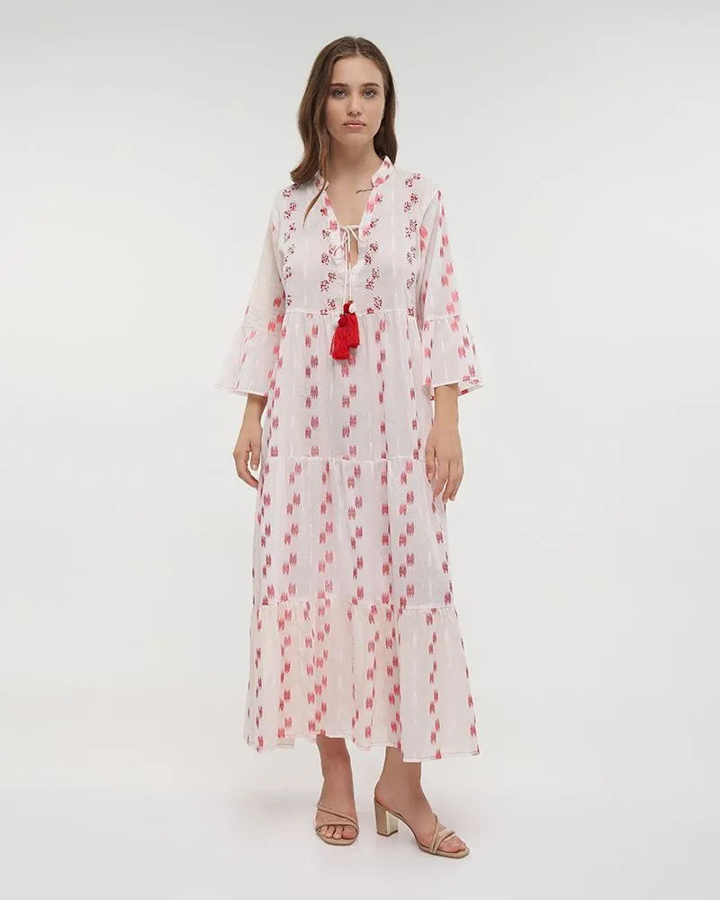 ΦΟΡΕΜΑ/ΚΑΦΤΑΝΙ ΜΑΚΡΥ ΛΕΥΚΟ/ΚΟΚΚΙΝΟ ONE SIZE (100% COTTON)