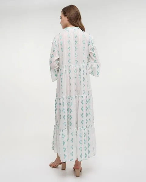 ΦΟΡΕΜΑ/ΚΑΦΤΑΝΙ ΜΑΚΡΥ ΛΕΥΚΟ/ΠΡΑΣΙΝΟ ONE SIZE (100% COTTON)