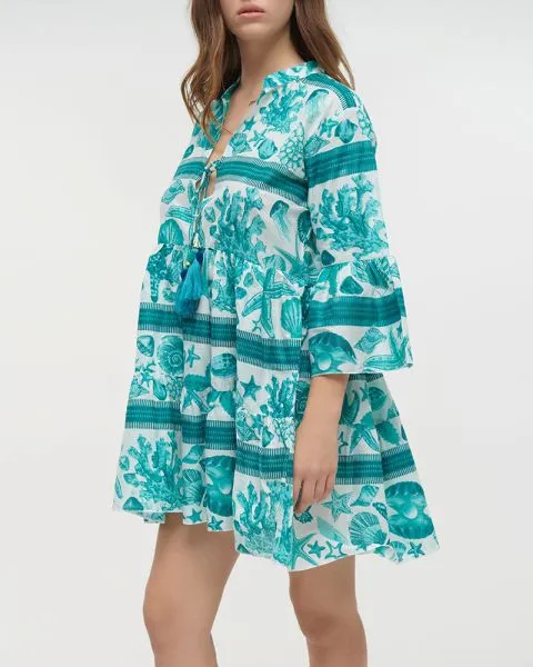 ΦΟΡΕΜΑ/ΚΑΦΤΑΝΙ ΛΕΥΚΟ/ΠΡΑΣΙΝΟ ΜΕ ΑΣΤΕΡΙΕΣ ΚΑΙ ΚΟΧΥΛΙΑ L/XL (100% COTTON)