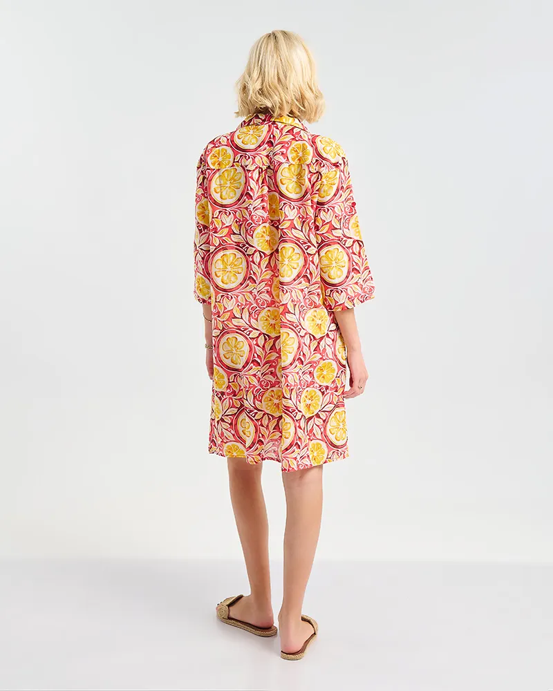 ΚΑΦΤΑΝΙ ΚΟΚΚΙΝΟ ΜΕ ΚΙΤΡΙΝΑ ''ΛΟΥΛΟΥΔΙΑ'' L/XL ( 100% COTTON)