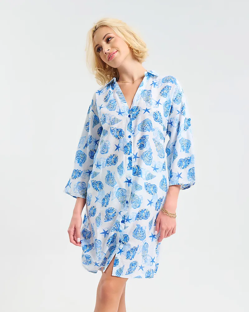 ΚΑΦΤΑΝΙ ΛΕΥΚΌ ΜΕ ΜΠΛΕ ”ΑΣΤΕΡΙΕΣ” S/M (100% COTTON) ΚΑΦΤΑΝΙ ΛΕΥΚΌ ΜΕ ΜΠΛΕ ”ΑΣΤΕΡΙΕΣ” S/M (100% COTTON)