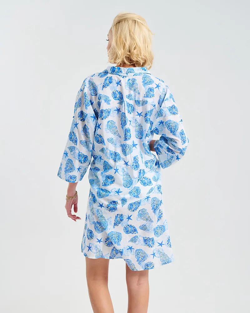 ΚΑΦΤΑΝΙ ΛΕΥΚΌ ΜΕ ΜΠΛΕ ''ΑΣΤΕΡΙΕΣ'' S/M (100% COTTON)