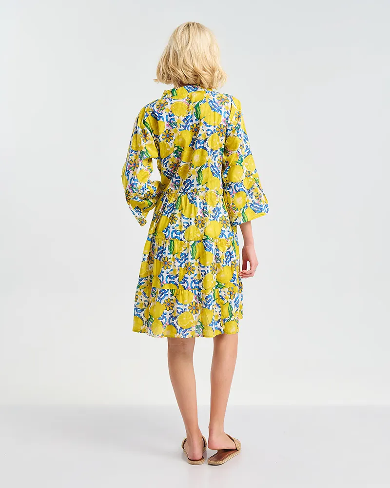 ΦΟΡΕΜΑ/ΚΑΦΤΑΝΙ ΜΕ ΜΑΝΙΚΙΑ ΛΕΥΚΟ/ΚΙΤΡΙΝΟ/ΜΠΛΕ L/XL (100% COTTON)