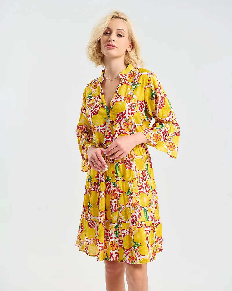 ΦΟΡΕΜΑ/ΚΑΦΤΑΝΙ ΜΕ ΜΑΝΙΚΙΑ ΛΕΥΚΟ/ΚΙΤΡΙΝΟ/ΚΟΚΚΙΝΟ L/XL (100% COTTON)