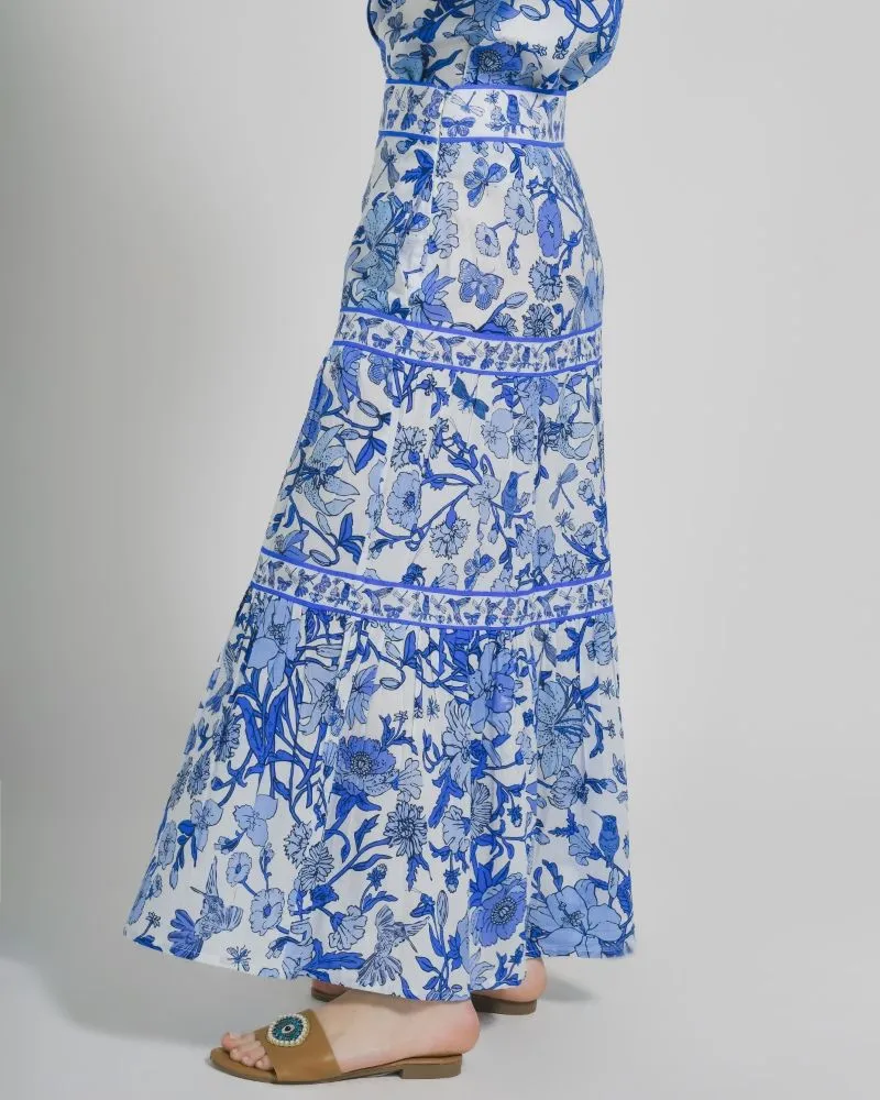 ΦΟΥΣΤΑ ΛΕΥΚΟ/ ΜΠΛΕ ΜΕ ΣΧΕΔΙΑ ΟΝΕ SIZE (100% COTTON)