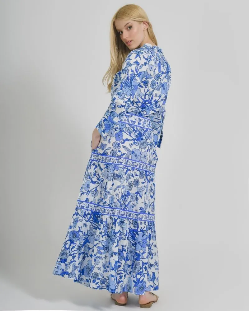 ΦΟΥΣΤΑ ΛΕΥΚΟ/ ΜΠΛΕ ΜΕ ΣΧΕΔΙΑ ΟΝΕ SIZE (100% COTTON)