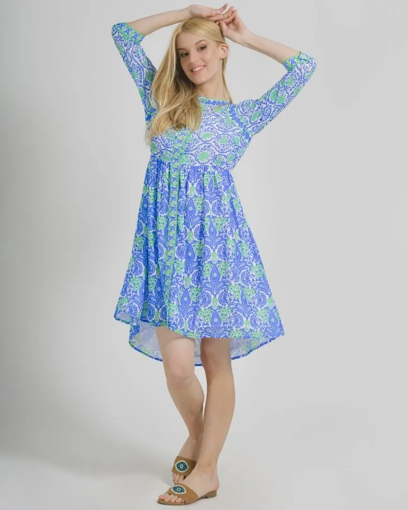 ΦΟΡΕΜΑ ME 3/4 MANIKI ΠΡΑΣΙΝΟ/ΜΠΛΕ ΜΕ ΣΧΕΔΙΑ ΟΝΕ SIZE (100% COTTON)