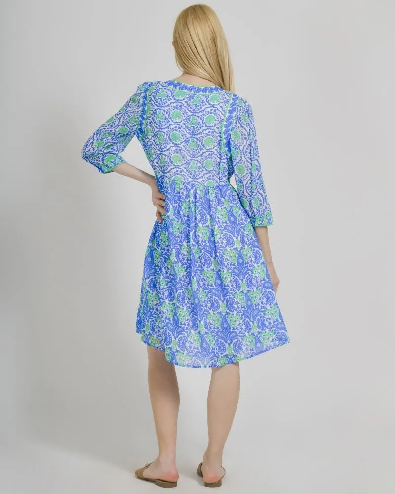 ΦΟΡΕΜΑ ME 3/4 MANIKI ΠΡΑΣΙΝΟ/ΜΠΛΕ ΜΕ ΣΧΕΔΙΑ ΟΝΕ SIZE (100% COTTON)