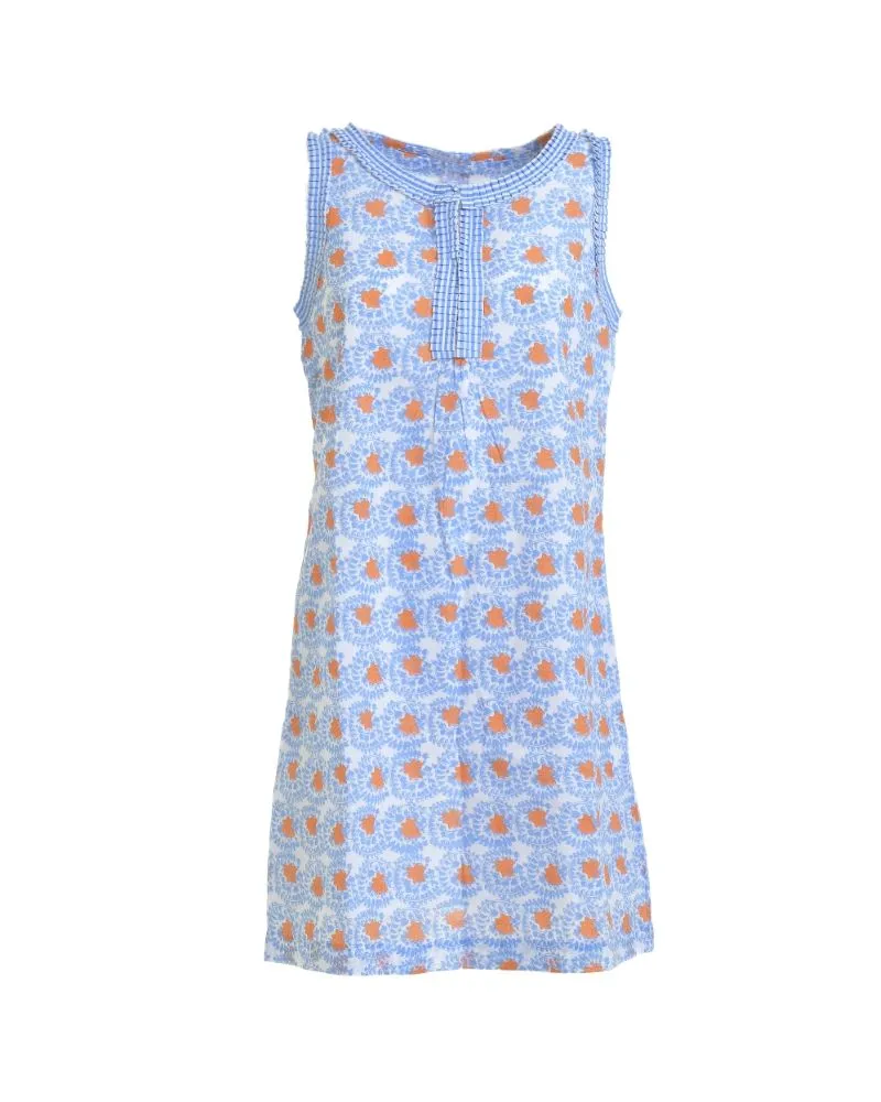 ΦΟΡΕΜΑ ΑΜΑΝΙΚΟ ΠΟΡΤΟΚΑΛΙ/ΜΠΛΕ ΜΕ ΣΧΕΔΙΑ ΟΝΕ SIZE (100% COTTON)