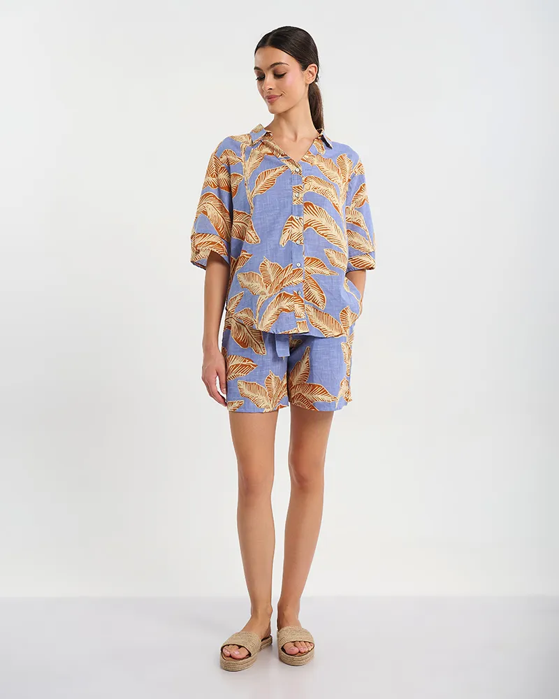 ΠΟΥΚΑΜΙΣΟ ΚΟΝΤΟΜΑΝΙΚΟ ΣΕ ΜΠΛΕ ΧΡΩΜΑ ΜΕ ΜΠΕΖ ”ΦΥΛΛΑ” ONE SIZE ( 100% COTTON) ΠΟΥΚΑΜΙΣΟ ΚΟΝΤΟΜΑΝΙΚΟ ΣΕ ΜΠΛΕ ΧΡΩΜΑ ΜΕ ΜΠΕΖ ”ΦΥΛΛΑ” ONE SIZE ( 100% COTTON)