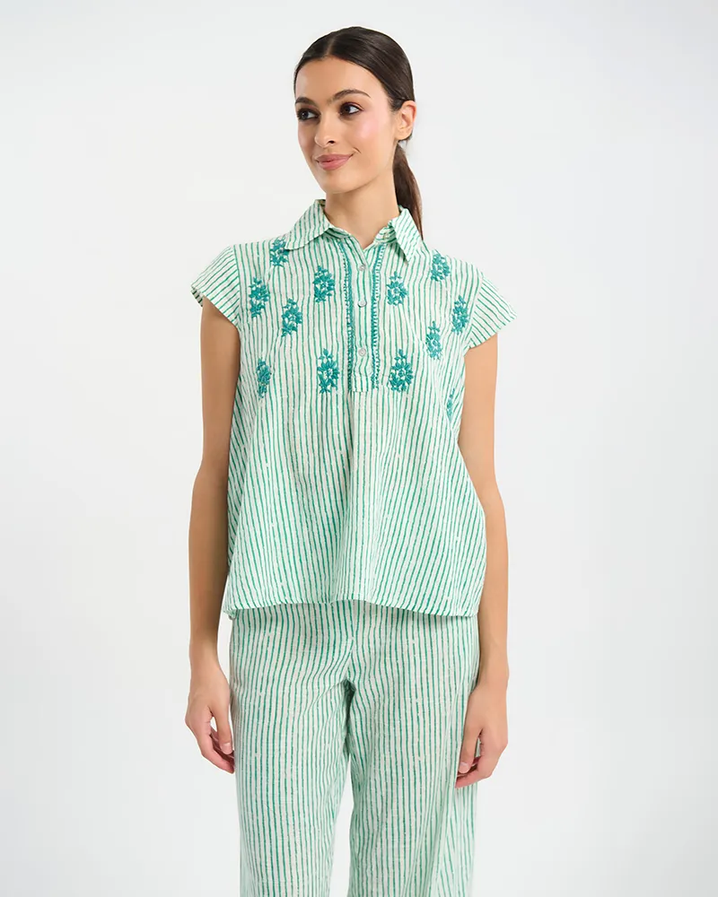 ΤΟΠ ΚΟΝΤΟΜΑΝΙΚΟ ΣΕ ΛΕΥΚΌ ΜΕ ΠΡΑΣΙΝΕΣ ΡΙΓΕΣ ONE SIZE ( 100% COTTON) ΤΟΠ ΚΟΝΤΟΜΑΝΙΚΟ ΣΕ ΛΕΥΚΌ ΜΕ ΠΡΑΣΙΝΕΣ ΡΙΓΕΣ ONE SIZE ( 100% COTTON)