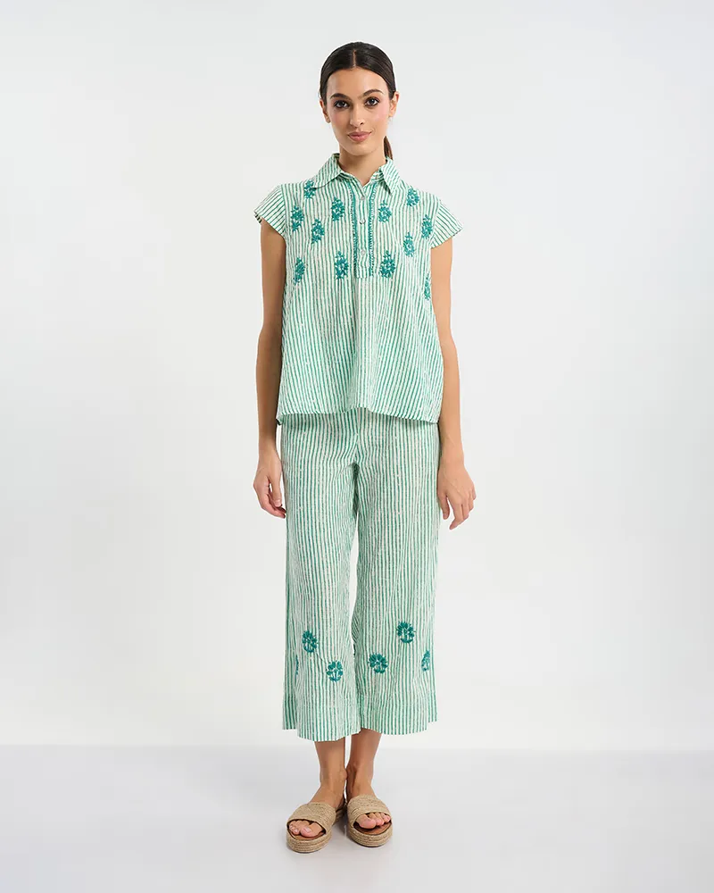 ΤΟΠ ΚΟΝΤΟΜΑΝΙΚΟ ΣΕ ΛΕΥΚΌ ΜΕ ΠΡΑΣΙΝΕΣ ΡΙΓΕΣ ONE SIZE ( 100% COTTON) ΤΟΠ ΚΟΝΤΟΜΑΝΙΚΟ ΣΕ ΛΕΥΚΌ ΜΕ ΠΡΑΣΙΝΕΣ ΡΙΓΕΣ ONE SIZE ( 100% COTTON)